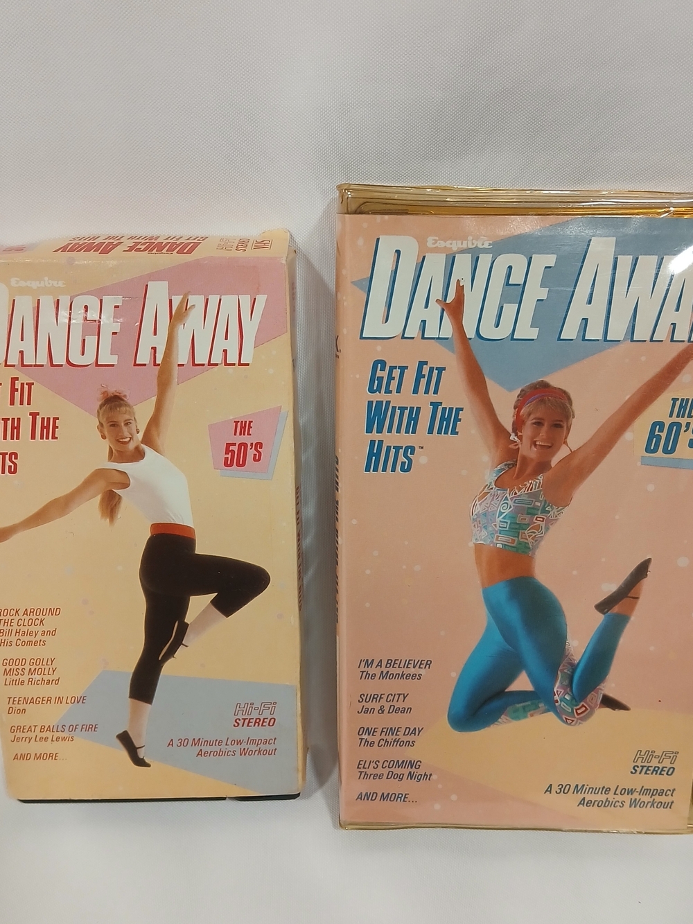 Vintage Lot of 2 Esquire “Dance Away Get Fit with the Hits” VHS tapes 50s & 60s